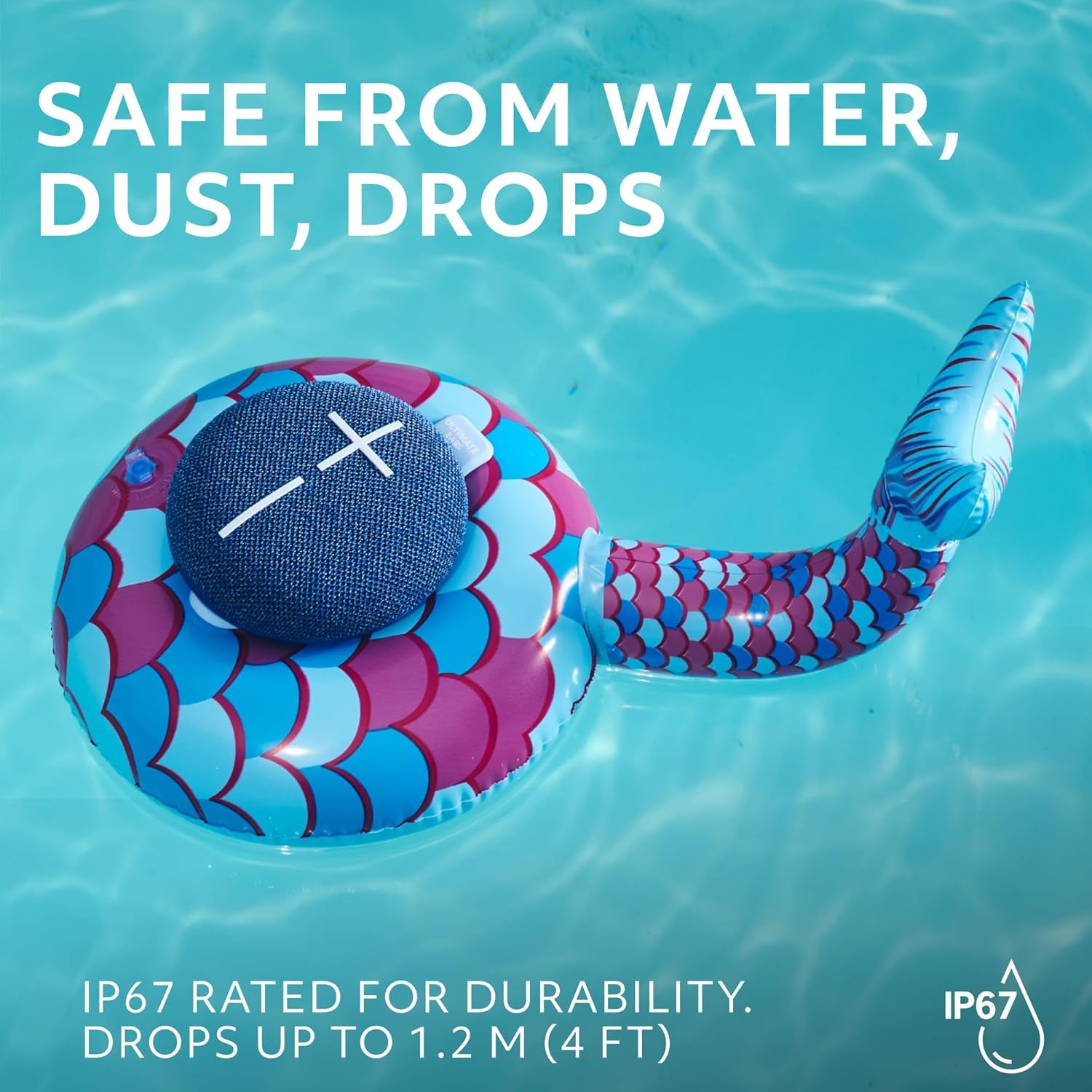 MINIROLL Ultra-Portable Waterproof Bluetooth Speaker, Big Bass, IP67 Dustproof, 131 Ft (40 M) Range - Majestic Blue