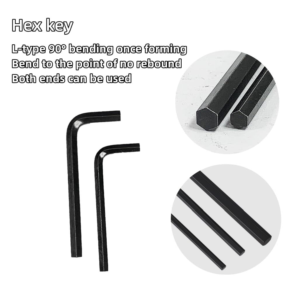 205-Piece M6-M8 Countersunk Bolt and Hex Nut Combination Set, Black Flat Head Bolt, Metric Socket Head Bolt, Full Thread