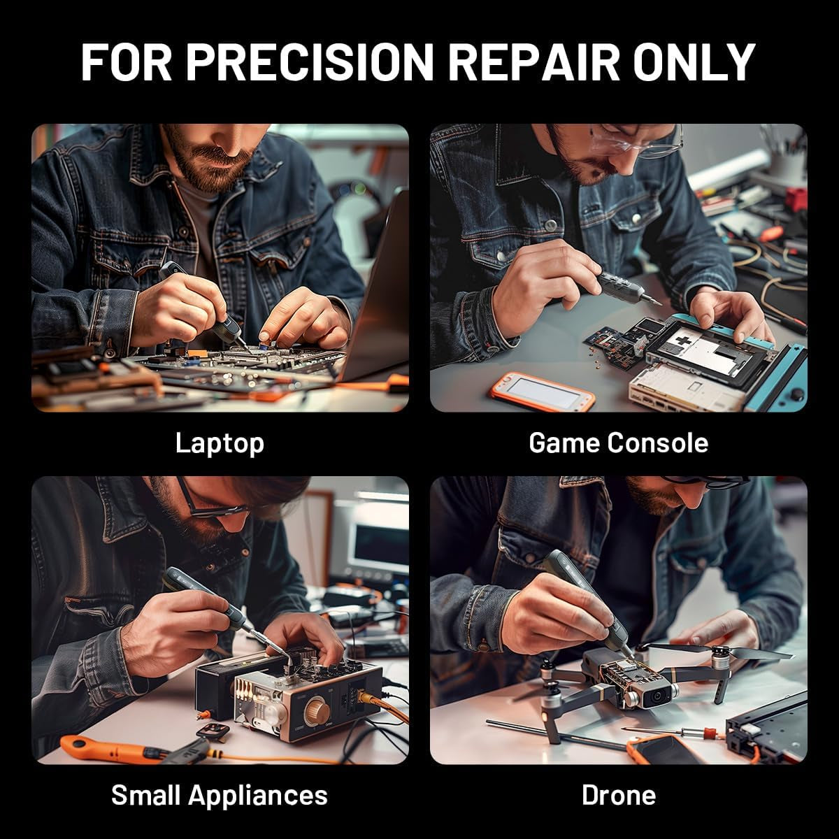 Electric Screwdriver Set, 181 in 1 Cordless Screwdriver, 3 Torque Settings with 160 Magnetic Precision Bits, Power Screwdriver Repair Tool Kit for Phone Laptop Camera Watch Computer