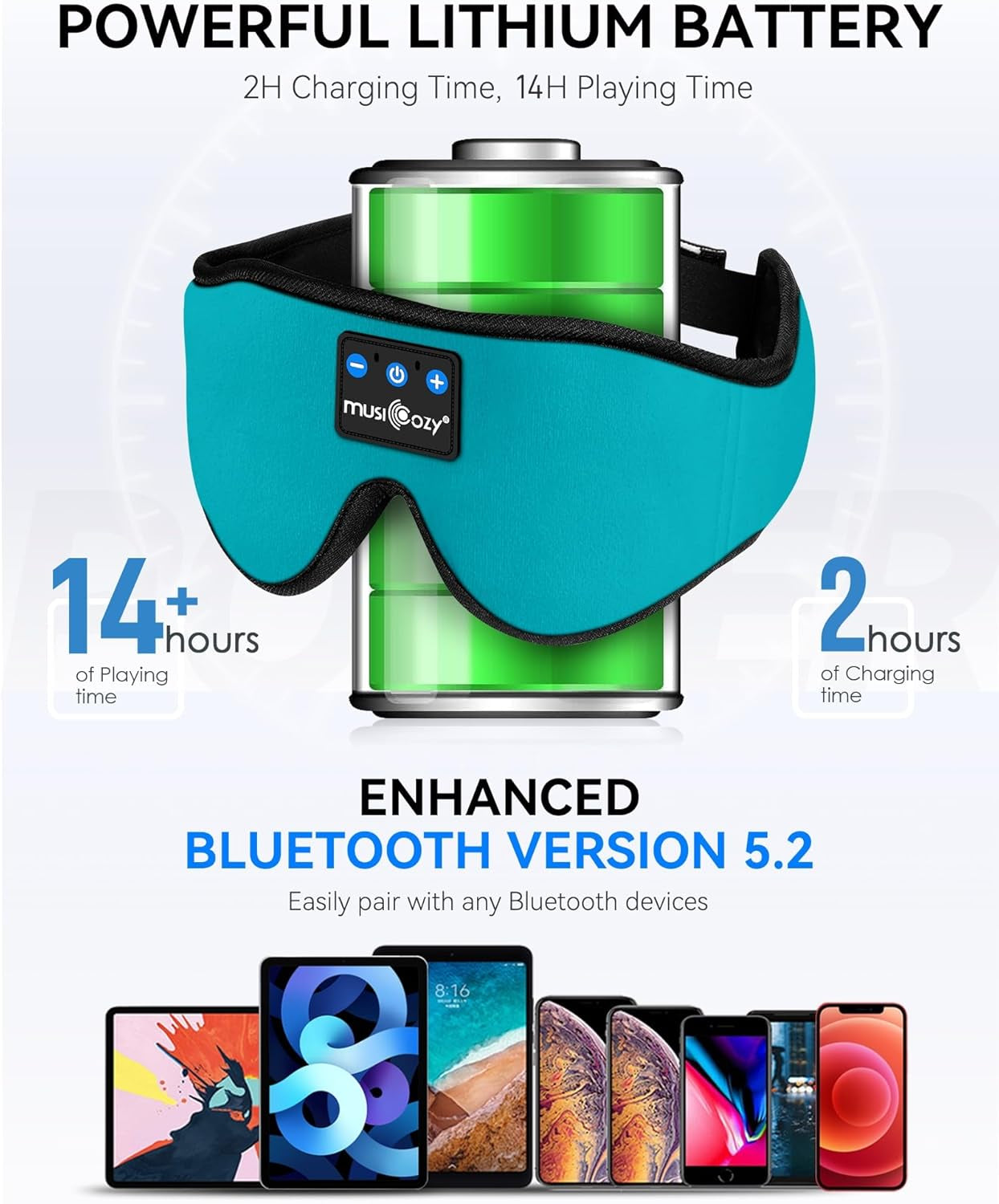 Sleep Headphones 3D Bluetooth 5.2 Headband Sleep Mask, Wireless Sleeping Headphones Music Earbuds Eye Mask for Side Sleepers Travel with Speakers Cool Gadgets Gifts