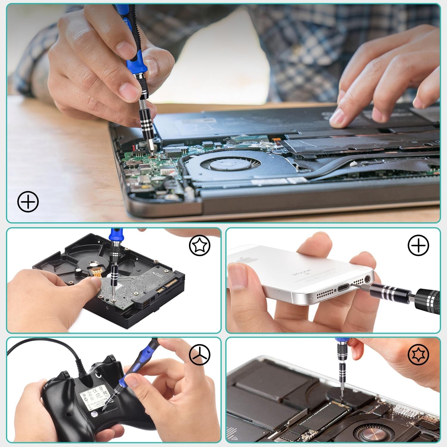 Electronics Precision Screwdriver Set: Laptop Tool Kit with 120 Megnatic Bits for Computer PC Iphone Xbox PS4 Switch RC Repair Suitable for IT Tech DIY