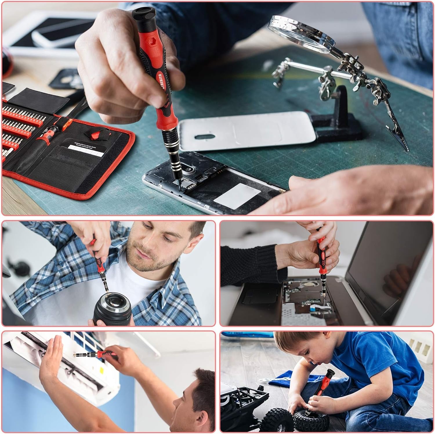 Screwdriver Sets 142-Piece Electronics Precision Screwdriver with 120 Bits Magnetic Repair Tool Kit for Iphone, Macbook, Coumputer, Laptop, Tablet, PS4, Xbox, Nintendo, Eyeglasses, Jewelers