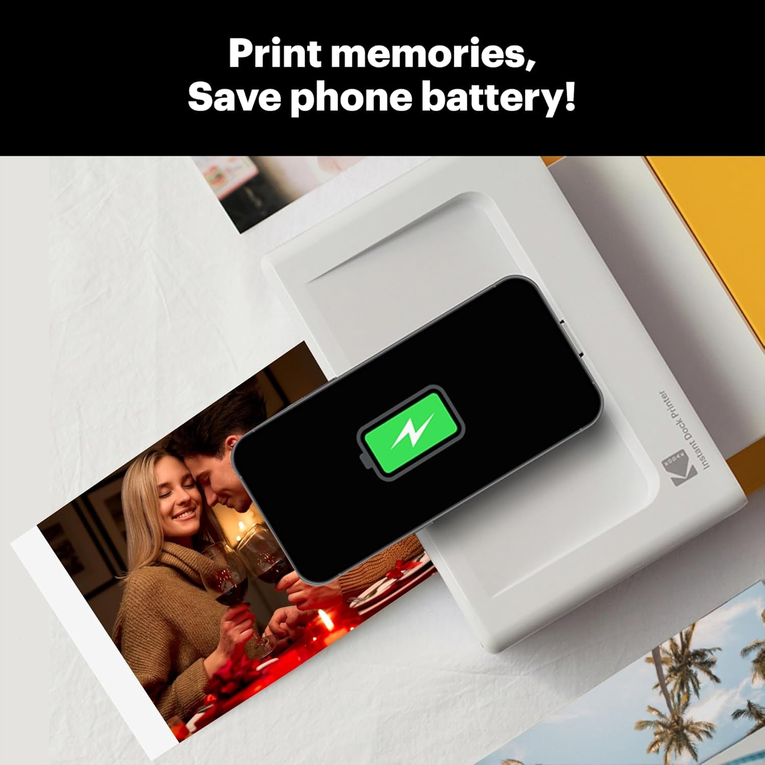 Dock plus 4PASS Instant Photo Printer (4X6 Inches) + 90 Sheets Bundle (10 Initial Sheets + 80 Sheet Pack)