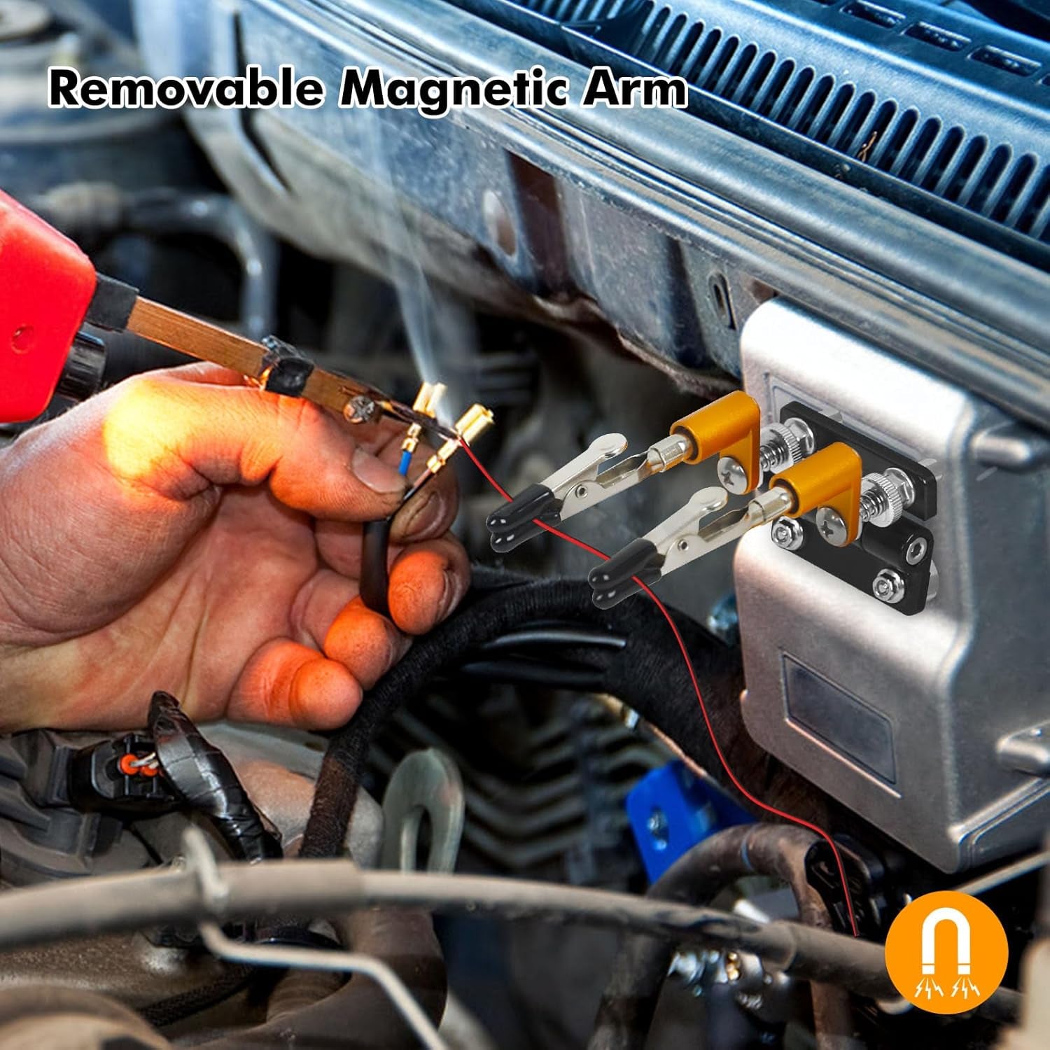 Magnetic Helping Hands Soldering Station with a 3.9 X 3.9 Inch Stable Base, 4 Flexible Arms– 360° Rotatable Adjustable Versatile Helping Hands Tool for DIY, Electronics Repair, and Soldering