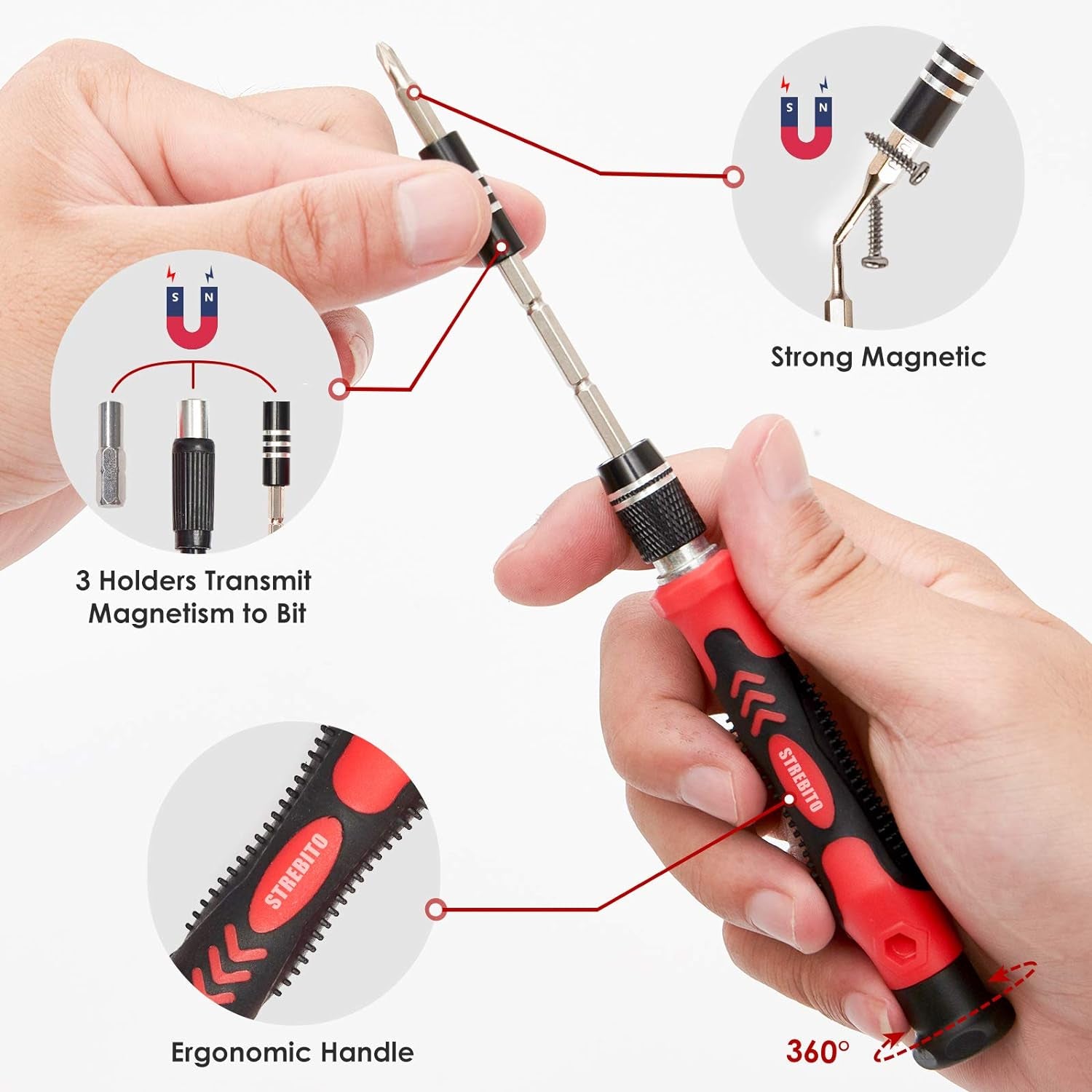 Screwdriver Sets 142-Piece Electronics Precision Screwdriver with 120 Bits Magnetic Repair Tool Kit for Iphone, Macbook, Coumputer, Laptop, Tablet, PS4, Xbox, Nintendo, Eyeglasses, Jewelers