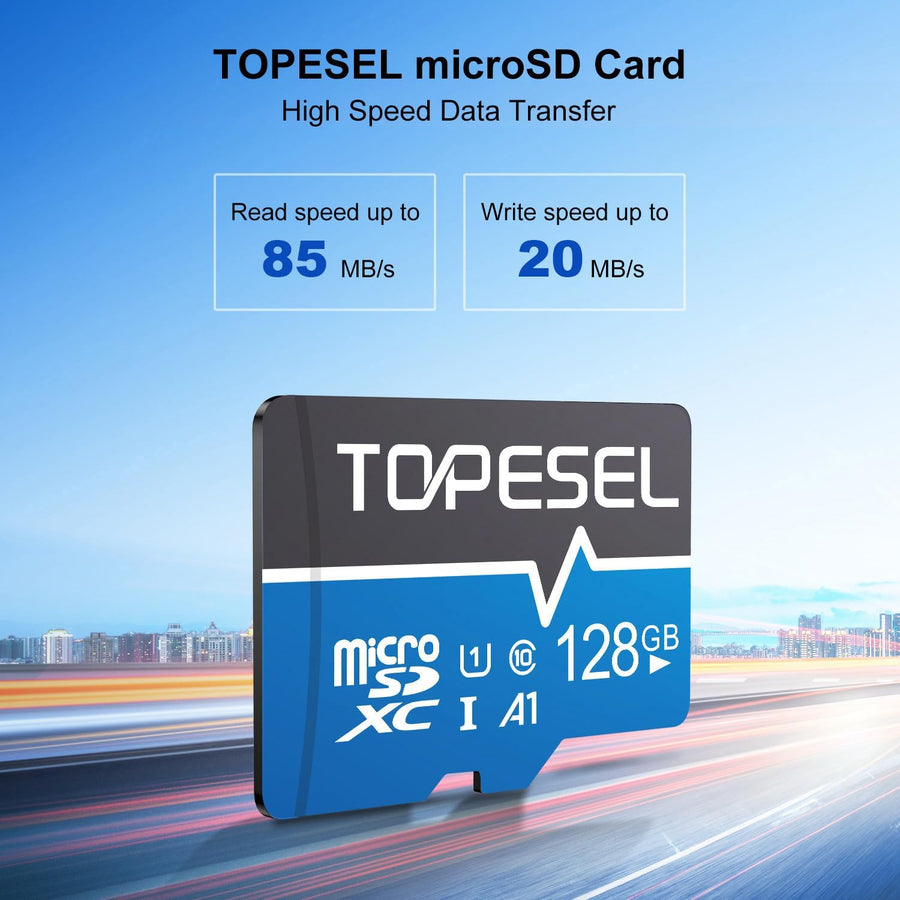 128GB Micro SD Card with Adapter, Class 10 UHS-1