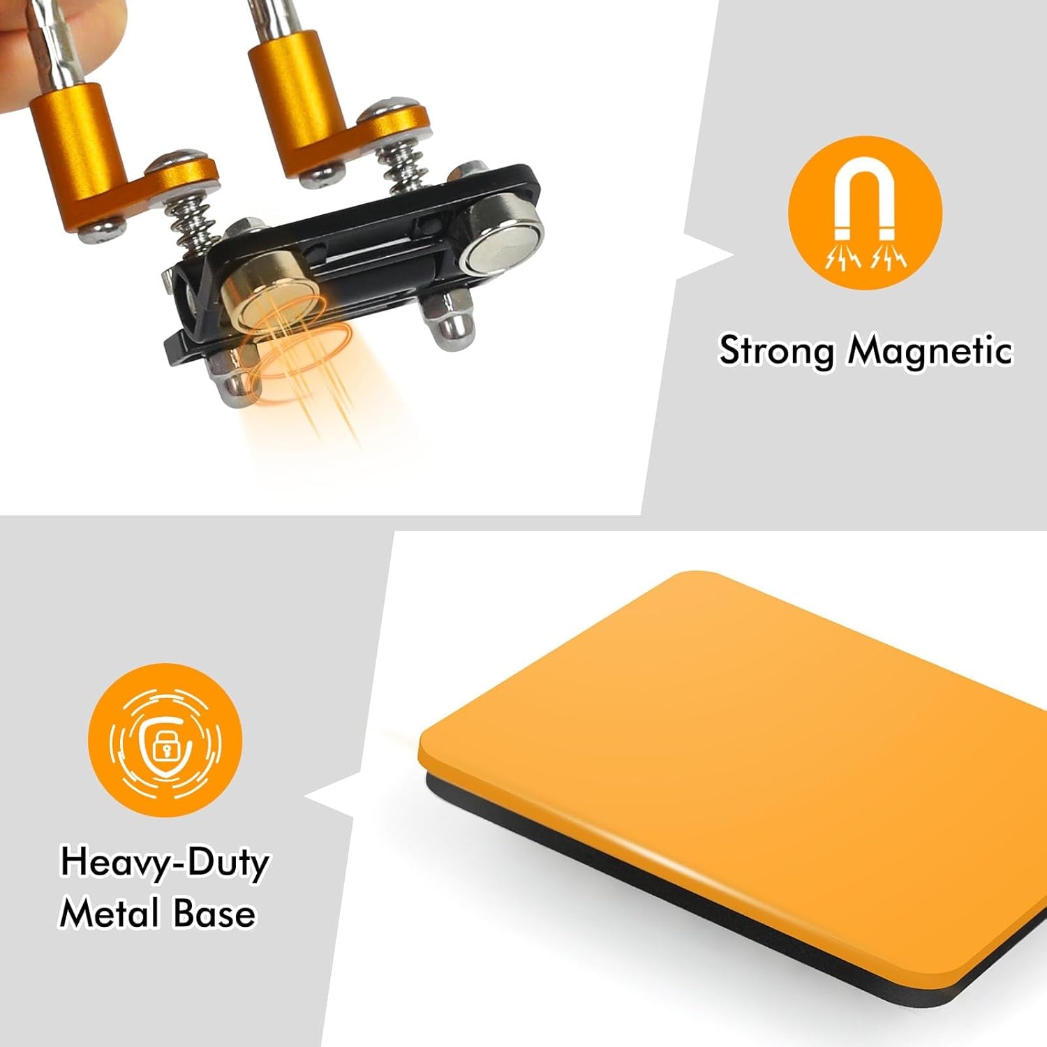 Magnetic Helping Hands Soldering Station with a 3.9 X 3.9 Inch Stable Base, 4 Flexible Arms– 360° Rotatable Adjustable Versatile Helping Hands Tool for DIY, Electronics Repair, and Soldering