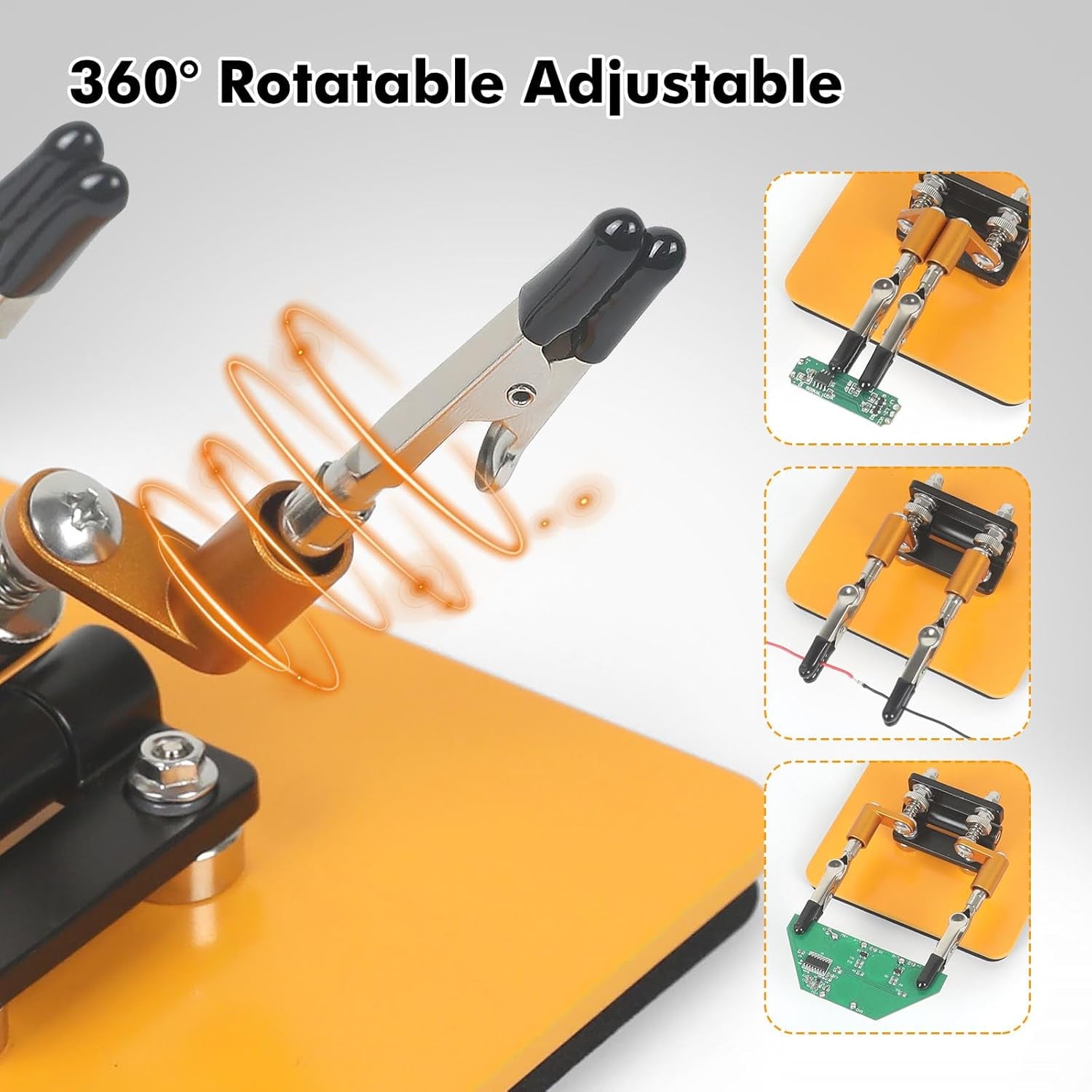 Magnetic Helping Hands Soldering Station with a 3.9 X 3.9 Inch Stable Base, 4 Flexible Arms– 360° Rotatable Adjustable Versatile Helping Hands Tool for DIY, Electronics Repair, and Soldering