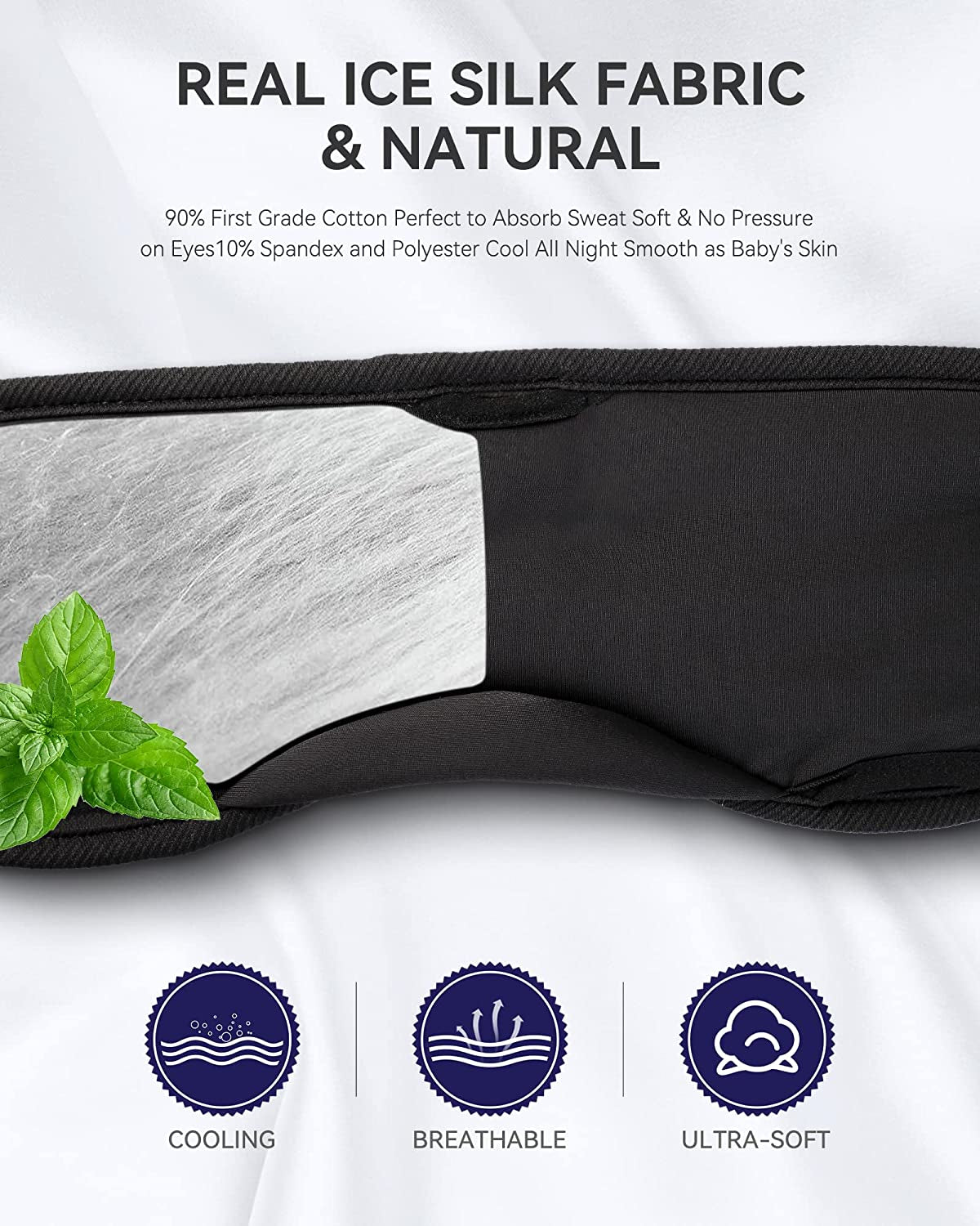 Sleep Headphones Bluetooth 5.2 Headband Breathable Sleeping Headphones, Wireless Music Eye Mask Earbuds Earphones for Side Sleepers Men Women Air Travel Cool Tech Gadget Gifts