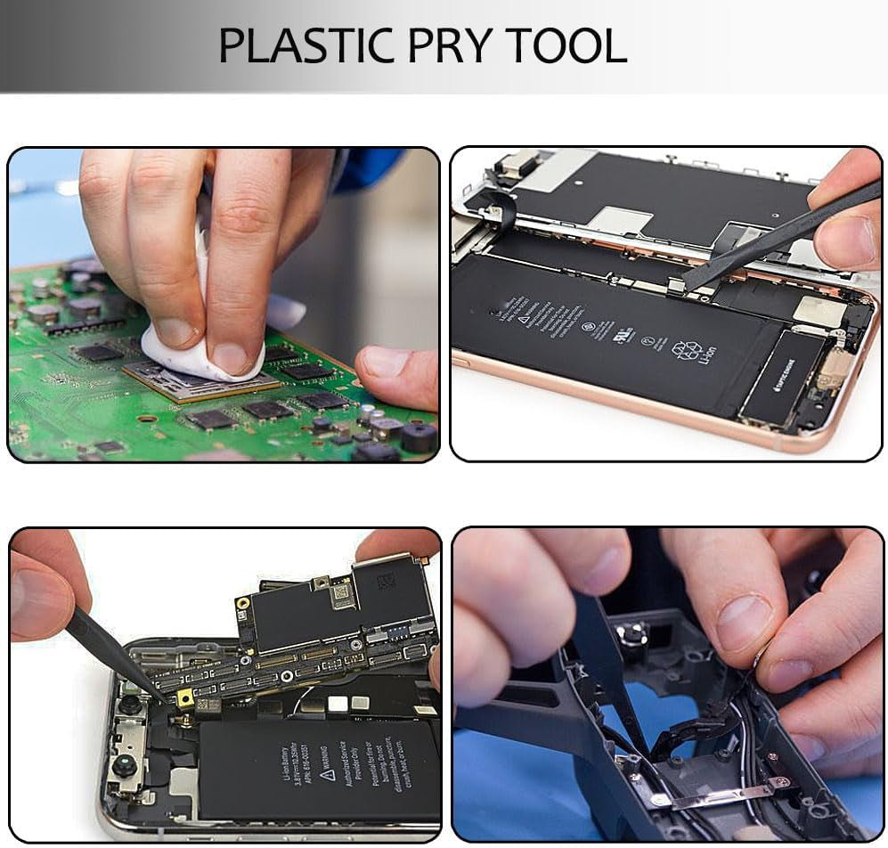 9 PCS Professional Electronics Tool Kit Plastic Pry Tool Kits Opening Pry Tool Repair Kit Plastic Spudger Tool Kit Phone Screen Repair Kit Mobile Tweezers for Laptop Screen Opening Repair Kit