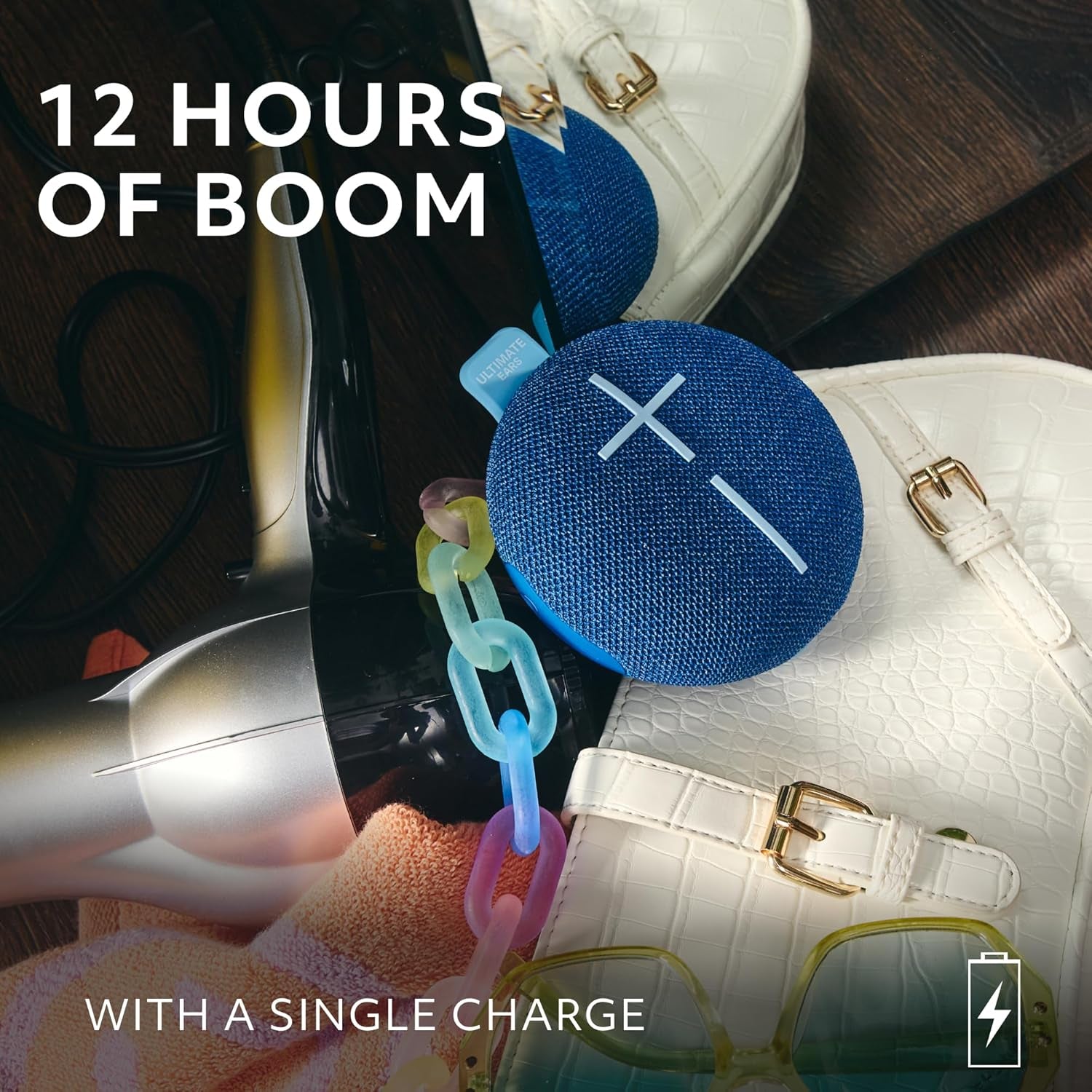 MINIROLL Ultra-Portable Waterproof Bluetooth Speaker, Big Bass, IP67 Dustproof, 131 Ft (40 M) Range - Majestic Blue