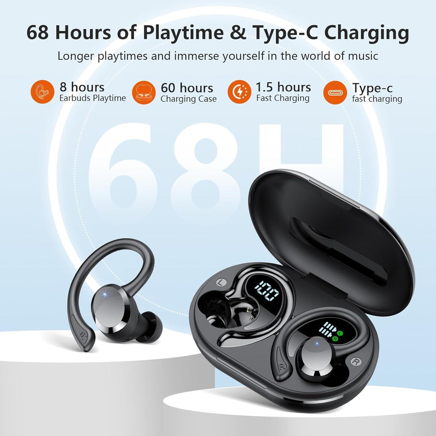 Wireless Earbuds, Bluetooth 5.4, ENC Noise Cancelling, Waterproof