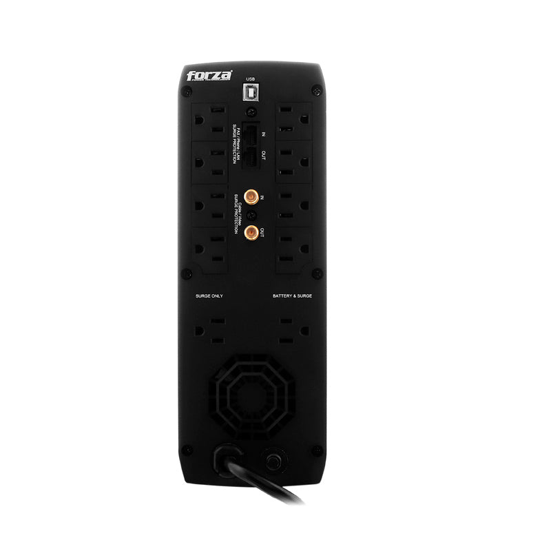 Forza APFC Pure Sine Wave UPS 1500VA/900W, 10 out, USB, LCD, 120V