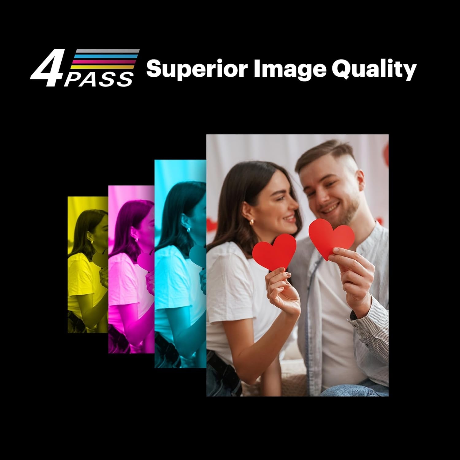 Dock plus 4PASS Instant Photo Printer (4X6 Inches) + 90 Sheets Bundle (10 Initial Sheets + 80 Sheet Pack)