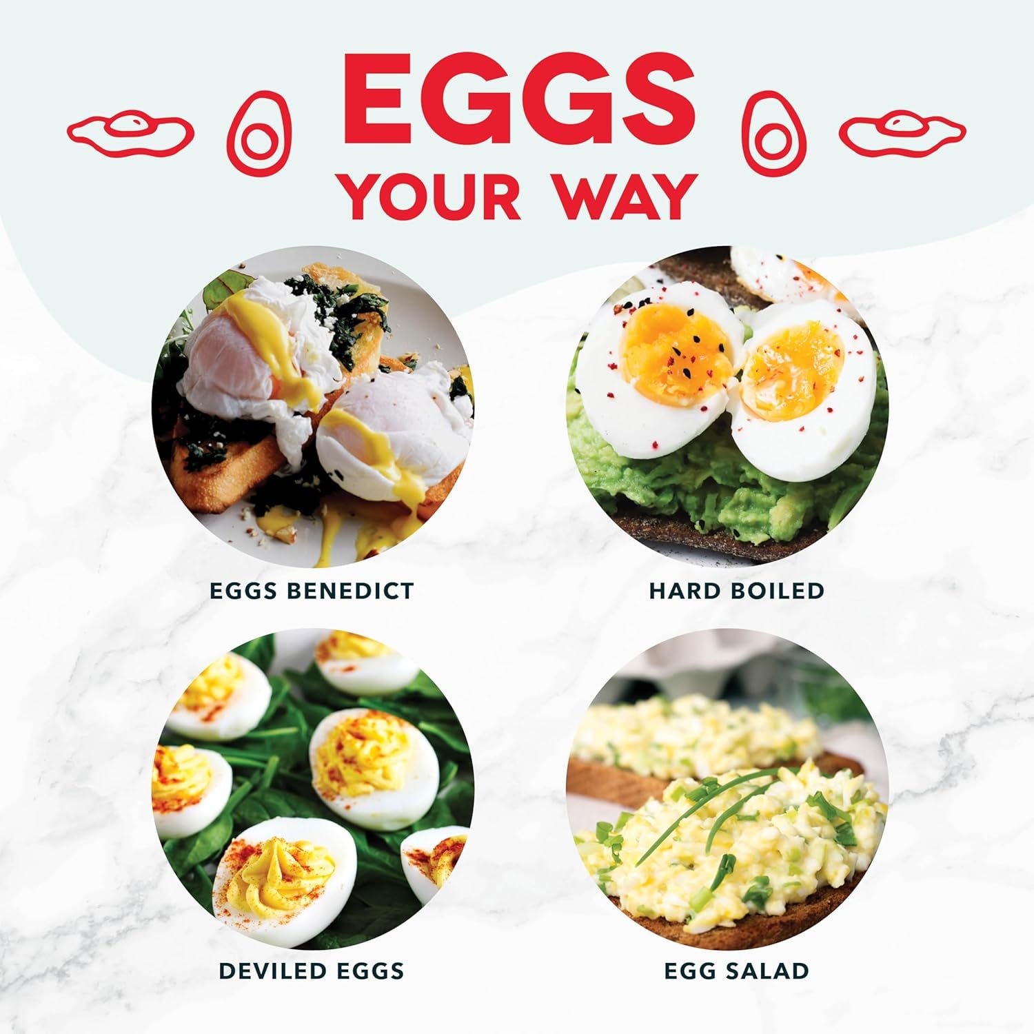 Rapid Egg Cooker: 6 Egg Capacity Electric Egg Cooker for Hard Boiled Eggs, Poached Eggs, Scrambled Eggs, or Omelets with Auto Shut off Feature - Aqua, 5.5 Inch (DEC005AQ)