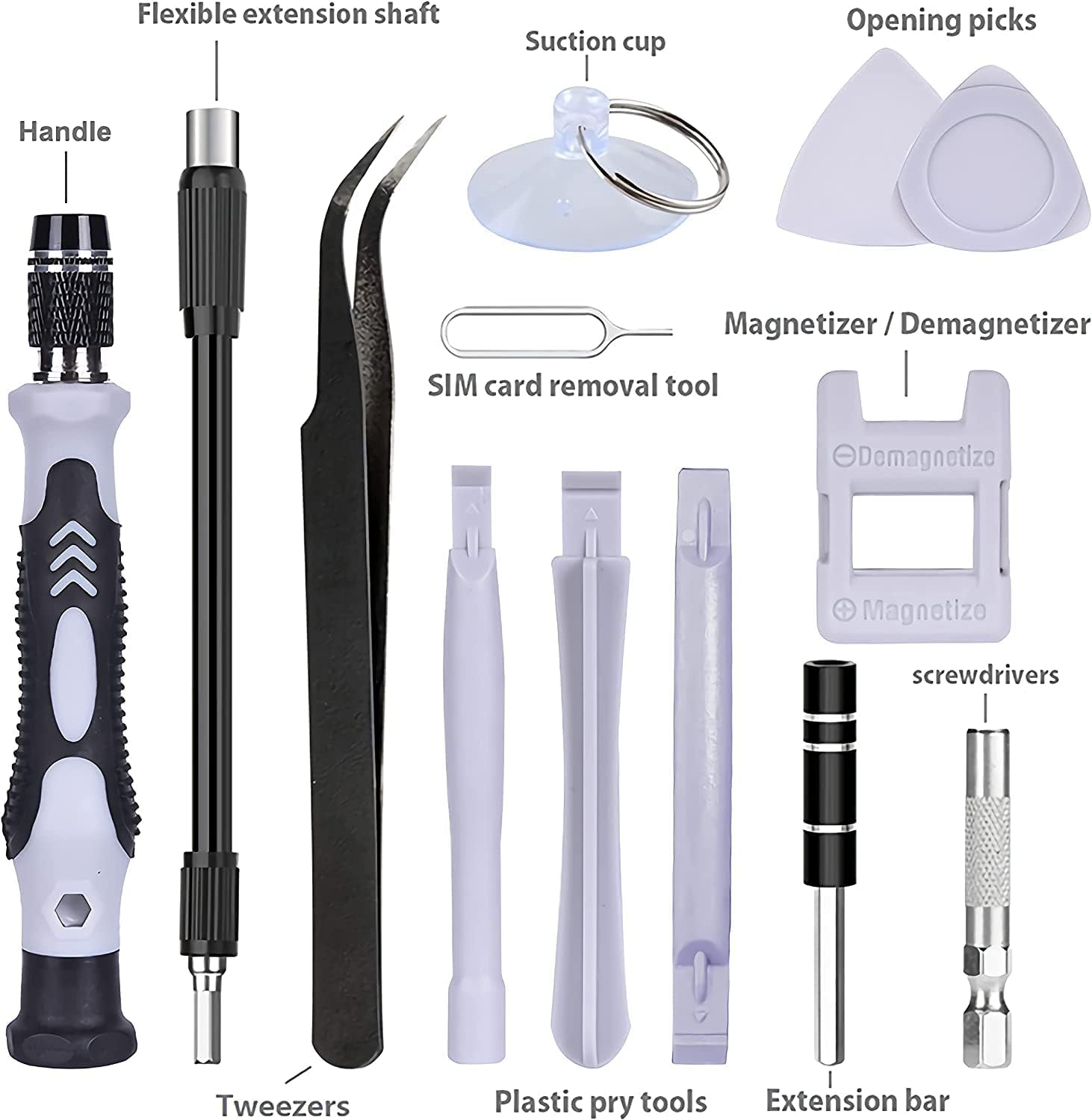 115 in 1 Screwdriver Set, Magnetic DIY Precision Tool Kit for Glasses PC Laptop Mobile Cell Phone Digital Watch ( 115 in 1 Black)