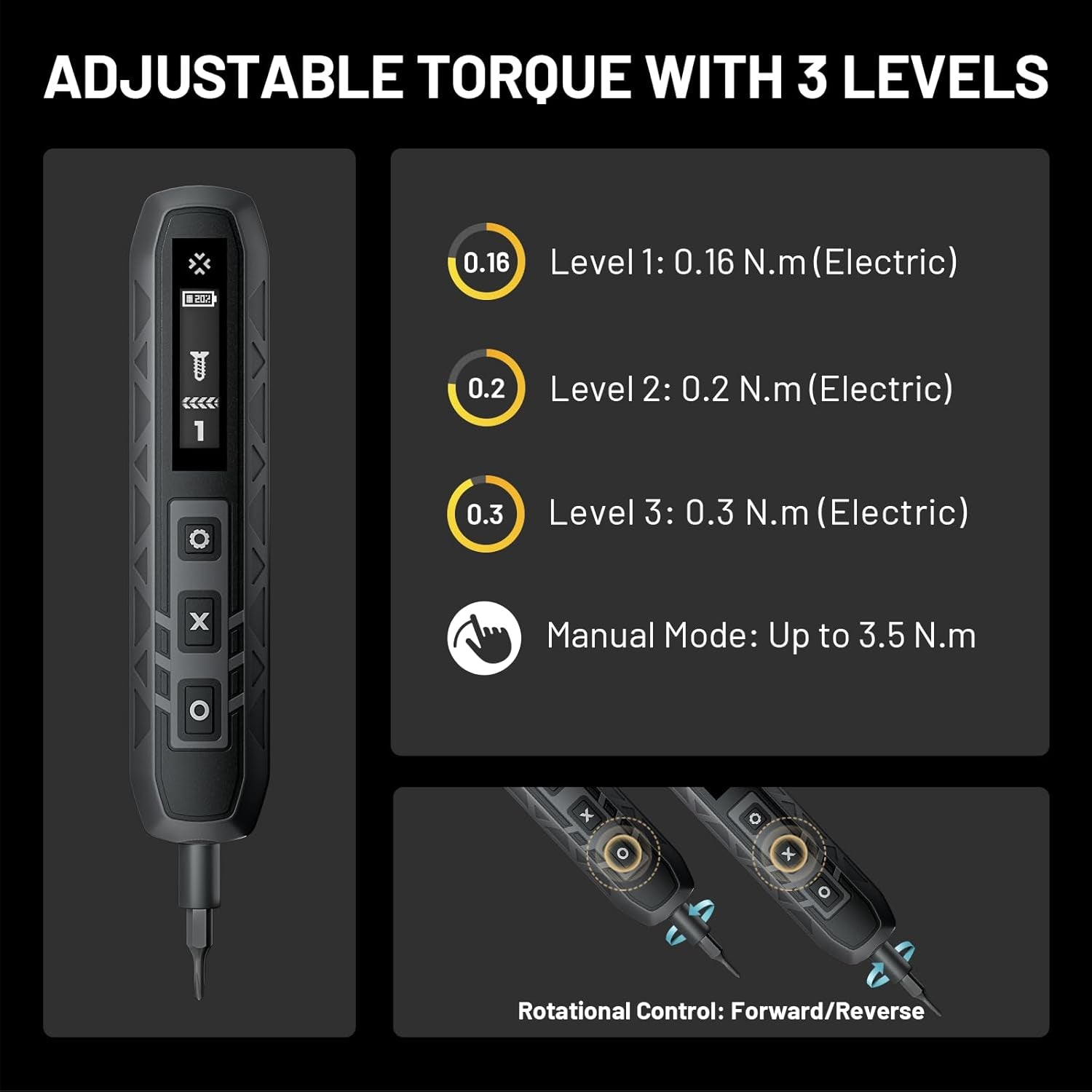 Electric Screwdriver Set, 181 in 1 Cordless Screwdriver, 3 Torque Settings with 160 Magnetic Precision Bits, Power Screwdriver Repair Tool Kit for Phone Laptop Camera Watch Computer