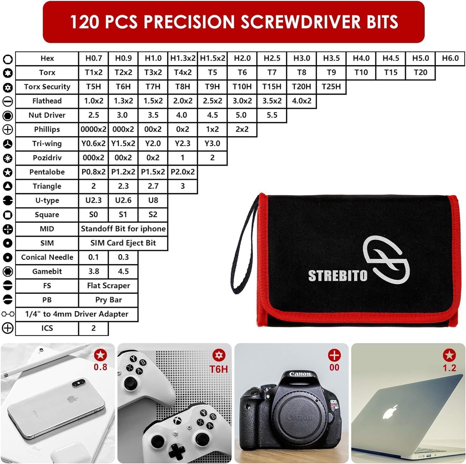 Screwdriver Sets 142-Piece Electronics Precision Screwdriver with 120 Bits Magnetic Repair Tool Kit for Iphone, Macbook, Coumputer, Laptop, Tablet, PS4, Xbox, Nintendo, Eyeglasses, Jewelers