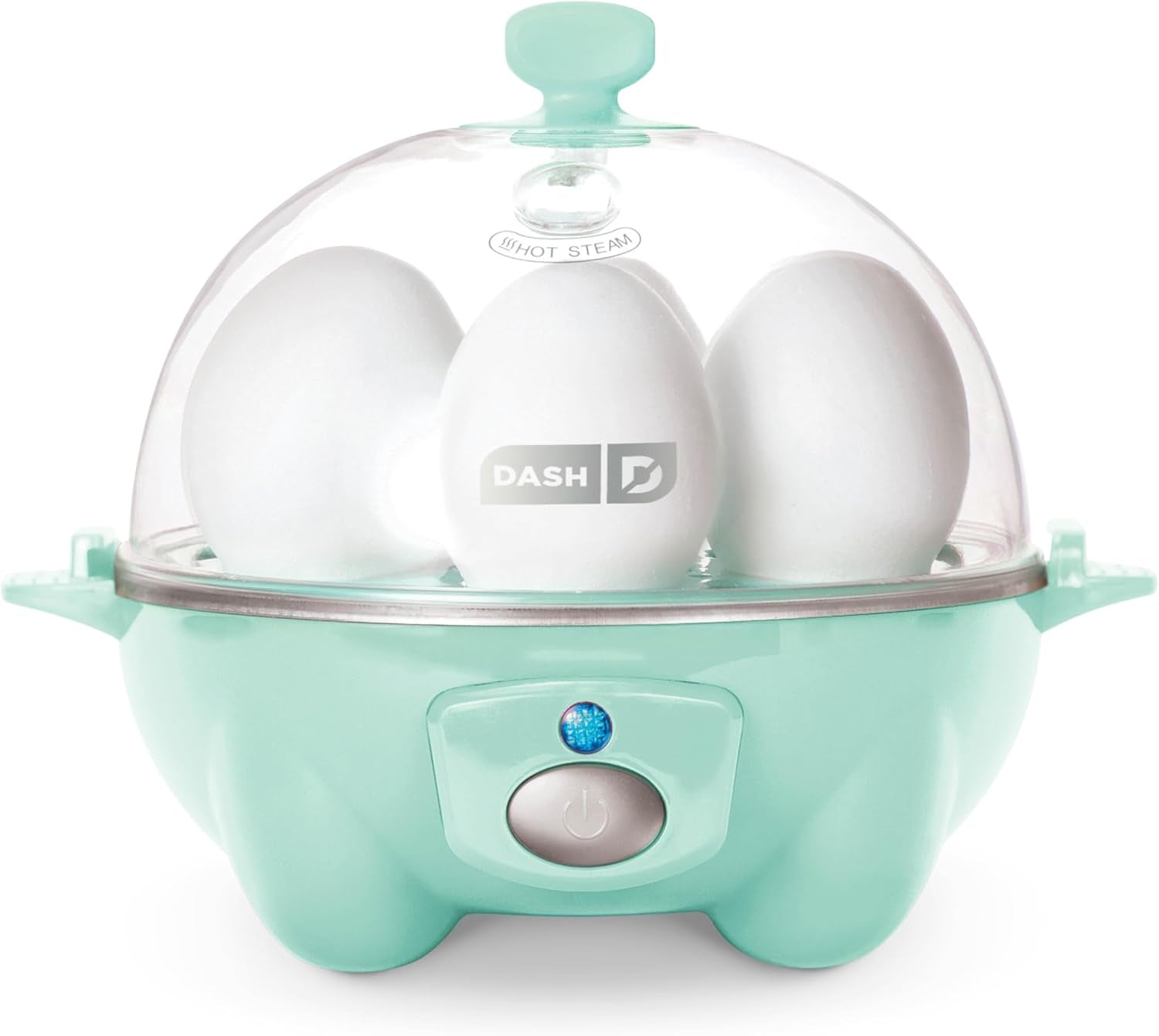 Rapid Egg Cooker: 6 Egg Capacity Electric Egg Cooker for Hard Boiled Eggs, Poached Eggs, Scrambled Eggs, or Omelets with Auto Shut off Feature - Aqua, 5.5 Inch (DEC005AQ)