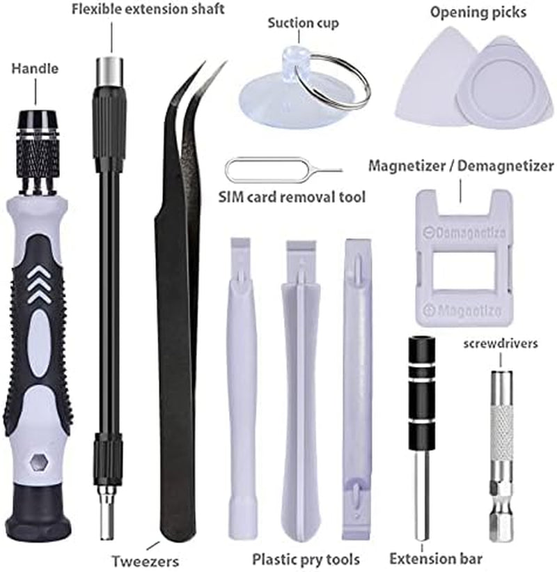 115 in 1 Screwdriver Set, Magnetic DIY Precision Tool Kit for Glasses PC Laptop Mobile Cell Phone Digital Watch ( 115 in 1 Black)