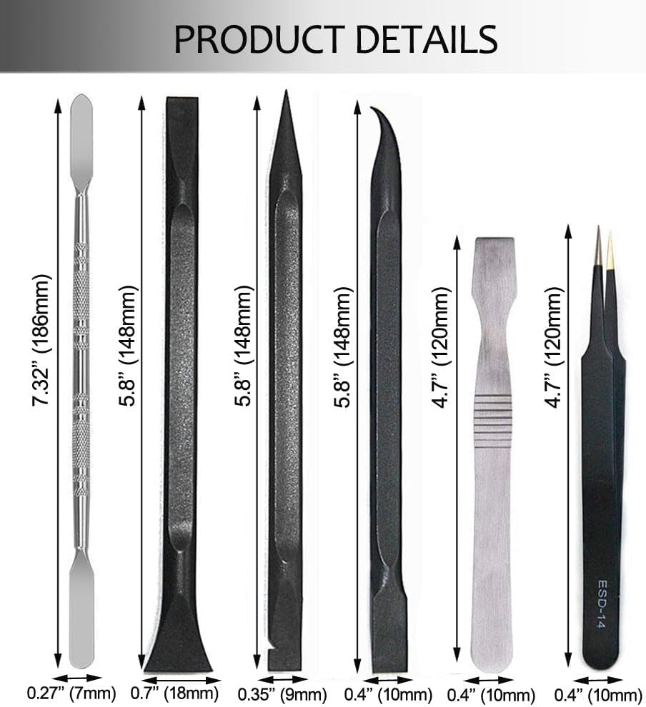 9 PCS Professional Electronics Tool Kit Plastic Pry Tool Kits Opening Pry Tool Repair Kit Plastic Spudger Tool Kit Phone Screen Repair Kit Mobile Tweezers for Laptop Screen Opening Repair Kit